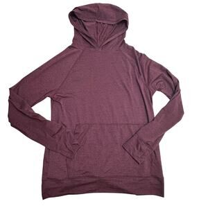 Boy's Long Sleeve Hooded Top sz L (12-14) Burgundy Long Sleeve Hooded Shirt